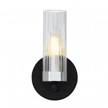 Whitfield WL742-1BKCH - Margaret 1 Light Wall Lights Matte Black Finish with Chrome accent, perfect for Kitchen, Foyer,